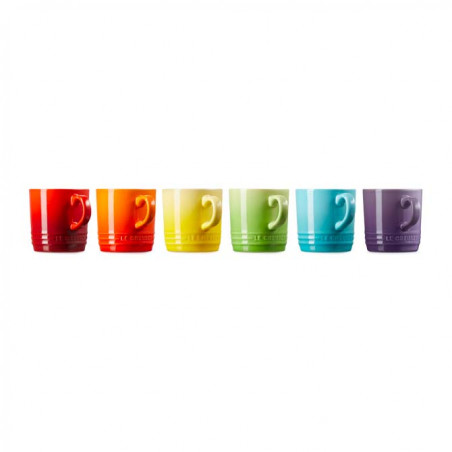 Set 6 tazas serie Arcoíris de Le Creuset