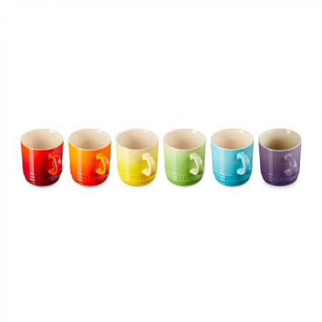 Conjunto 6 chávenas Capuccino série Arcoíris da Le Creuset