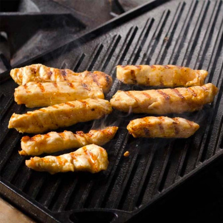 Plaque de cuisson en fonte 2 en 1: Grill et plancha