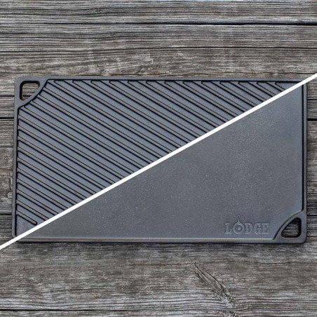 Plaque de cuisson en fonte 2 en 1: Grill et plancha