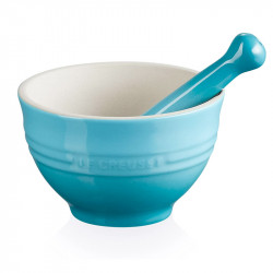 Mortaio in ceramica Le Creuset in gres blu caraibico