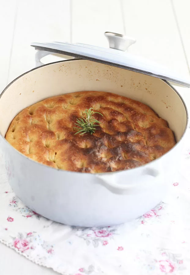 Focaccia de calabaza en cocotte