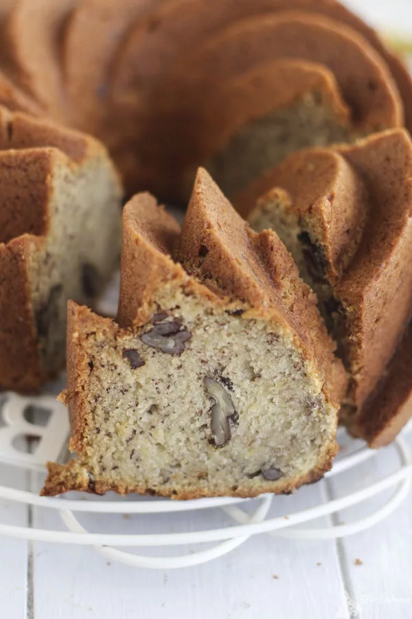 bundt plátano y nueces