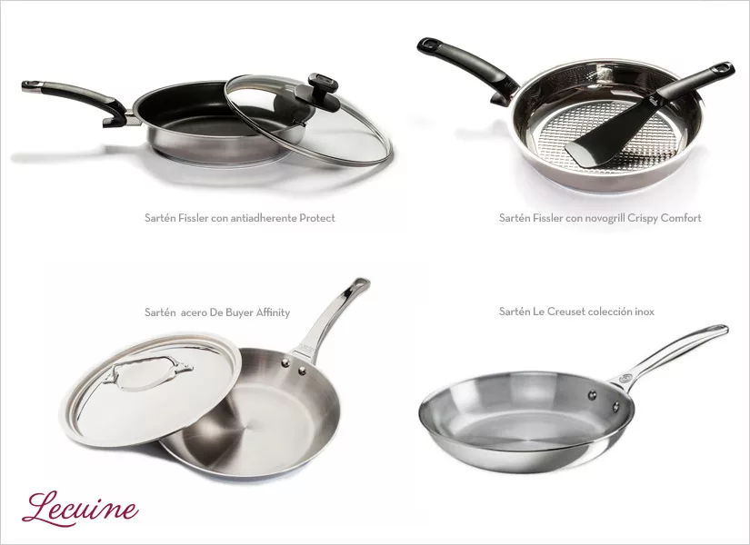 Opciones entre sartenes de acero inoxidable para cocinas de inducción
