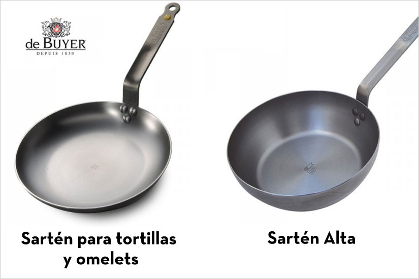Sartenes tortillas altas y bajas