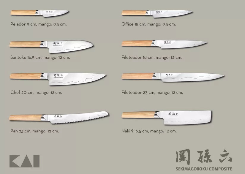 Colección completa de cuchillos Seki magoroku