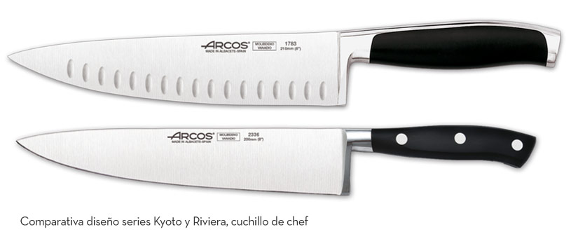 Comparativa cuchillos de chef series Riviera y Kyoto