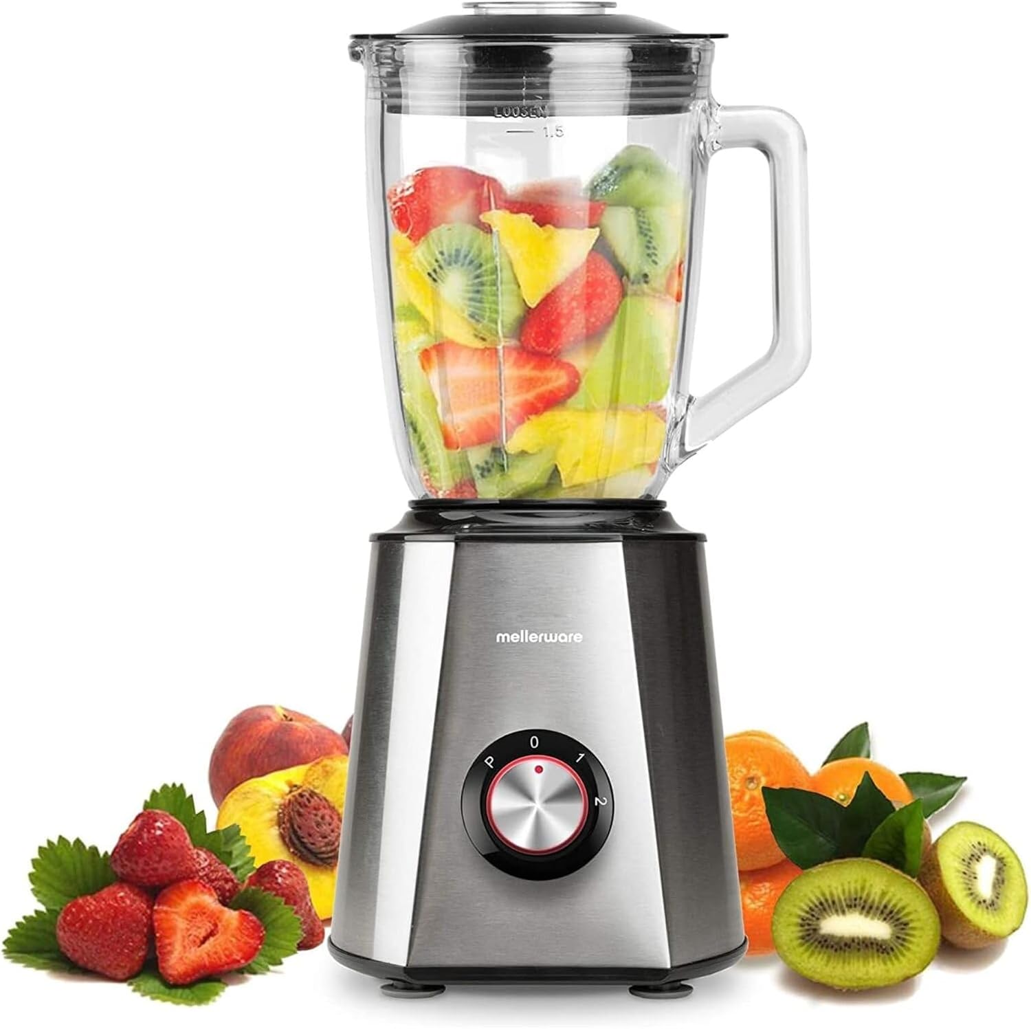 Batidora de vaso Mellerware Mixy! de 1.500 W con jarra de vidrio