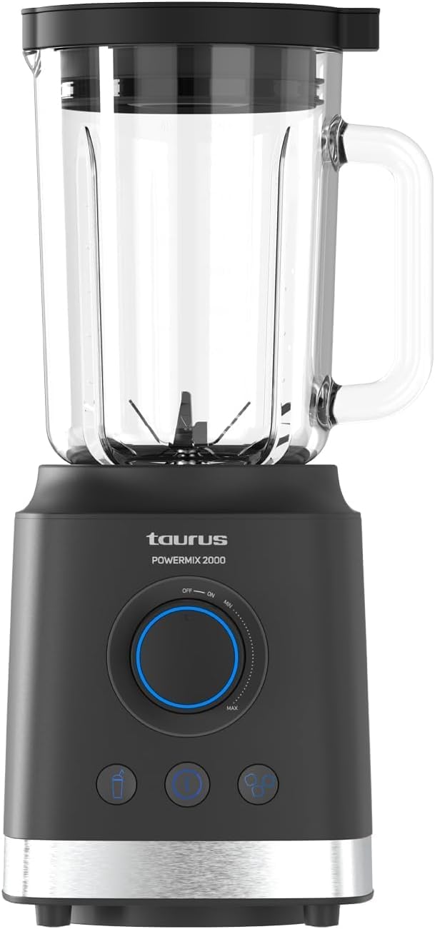 Batidora de vaso Taurus Powermix de 2.000 W con jarra de cristal