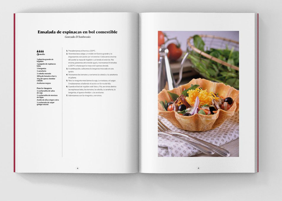 Detalle del interior del libro 20 años saboreando juntos de Canal Cocina
