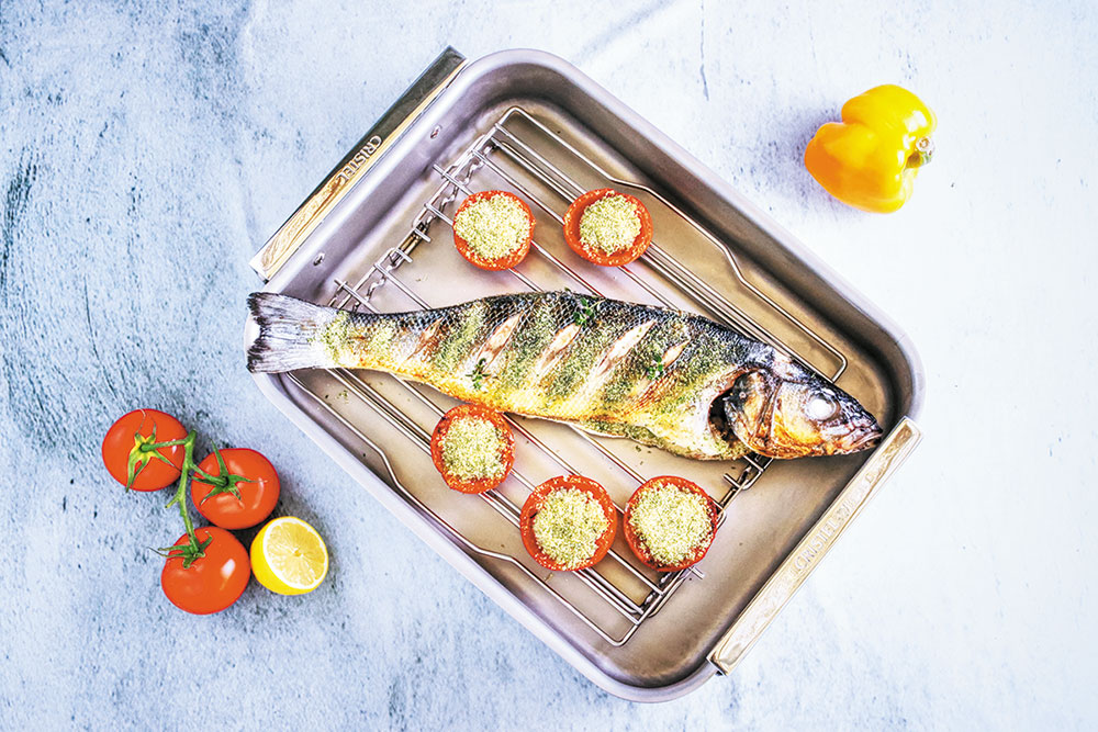 Bandeja para horno de acero inoxidable no pegajosa multifunción para horno  a la parrilla pescado asado pollo al vapor arroz casa