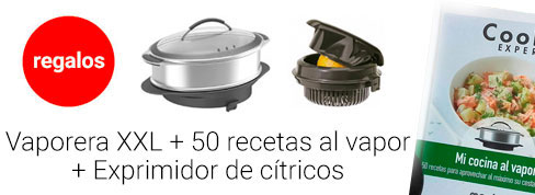 Regalo Cesta de vapor XXL, Libro de cocina al vapor y Exprimidor de cítricos